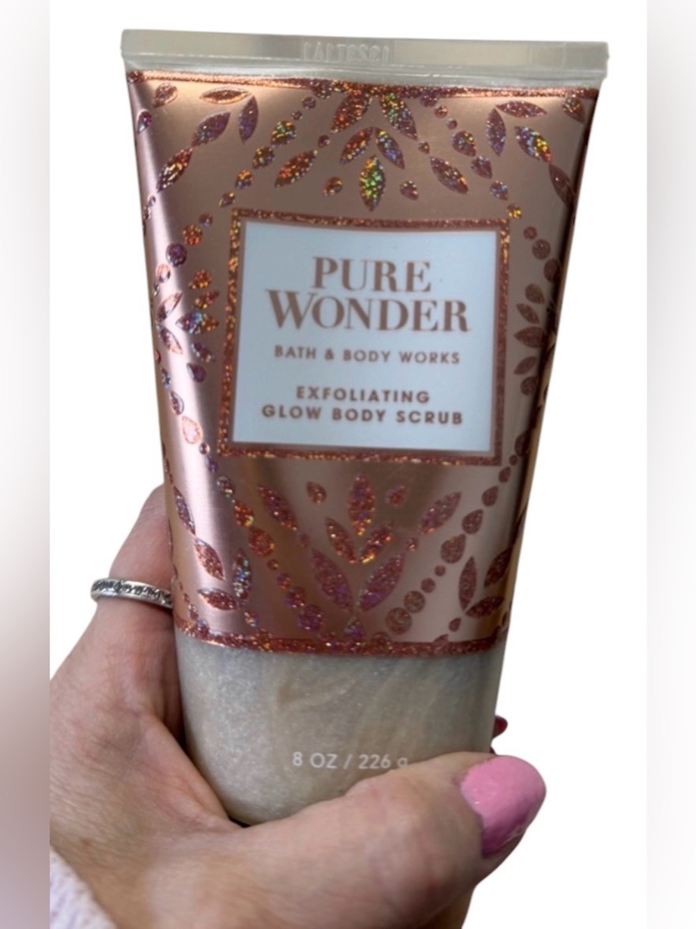Bath & Body Works Pure Wonder Exfoliating Glow Body Scrub - rose gold - Picture 2 of 7